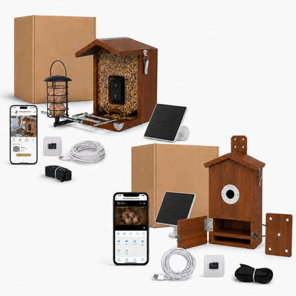 Vogelbeobachtung Komplettset – Nistkasten und Vogelfutterhaus mit Kamera und Zubehör